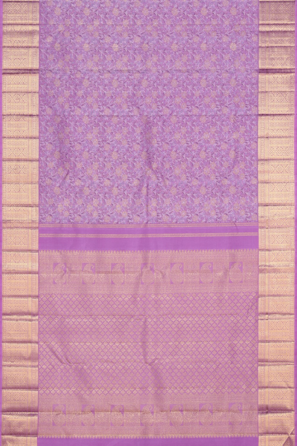 Kanchipuram Silk Brocade Lavender-Pink Saree