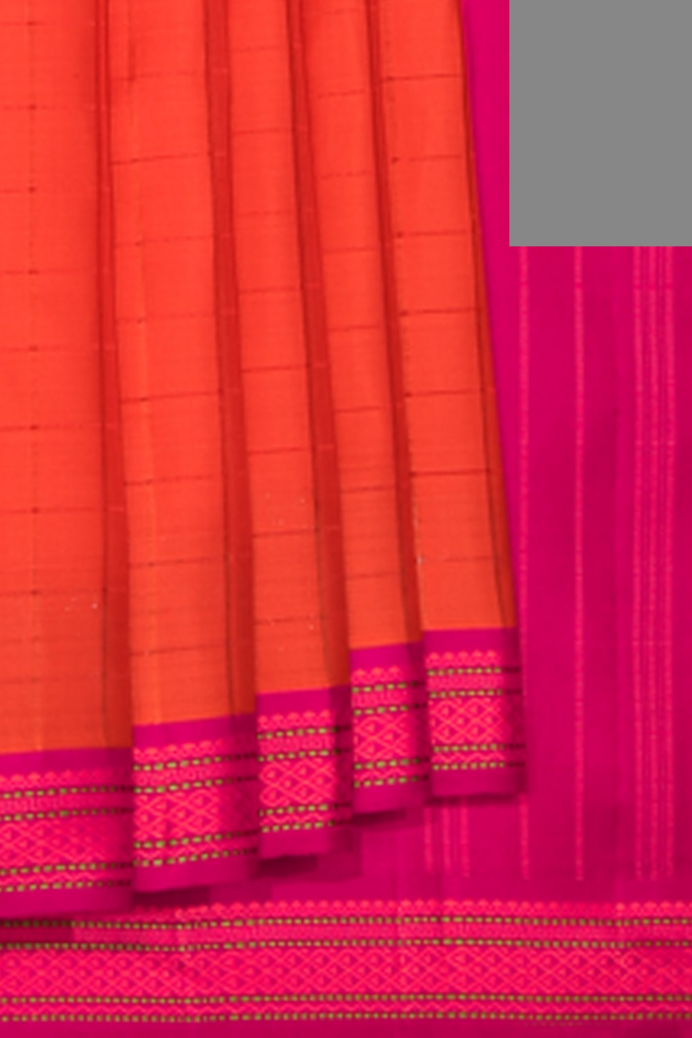 Collection of Arani Silk Orange Saree in a gallery layout