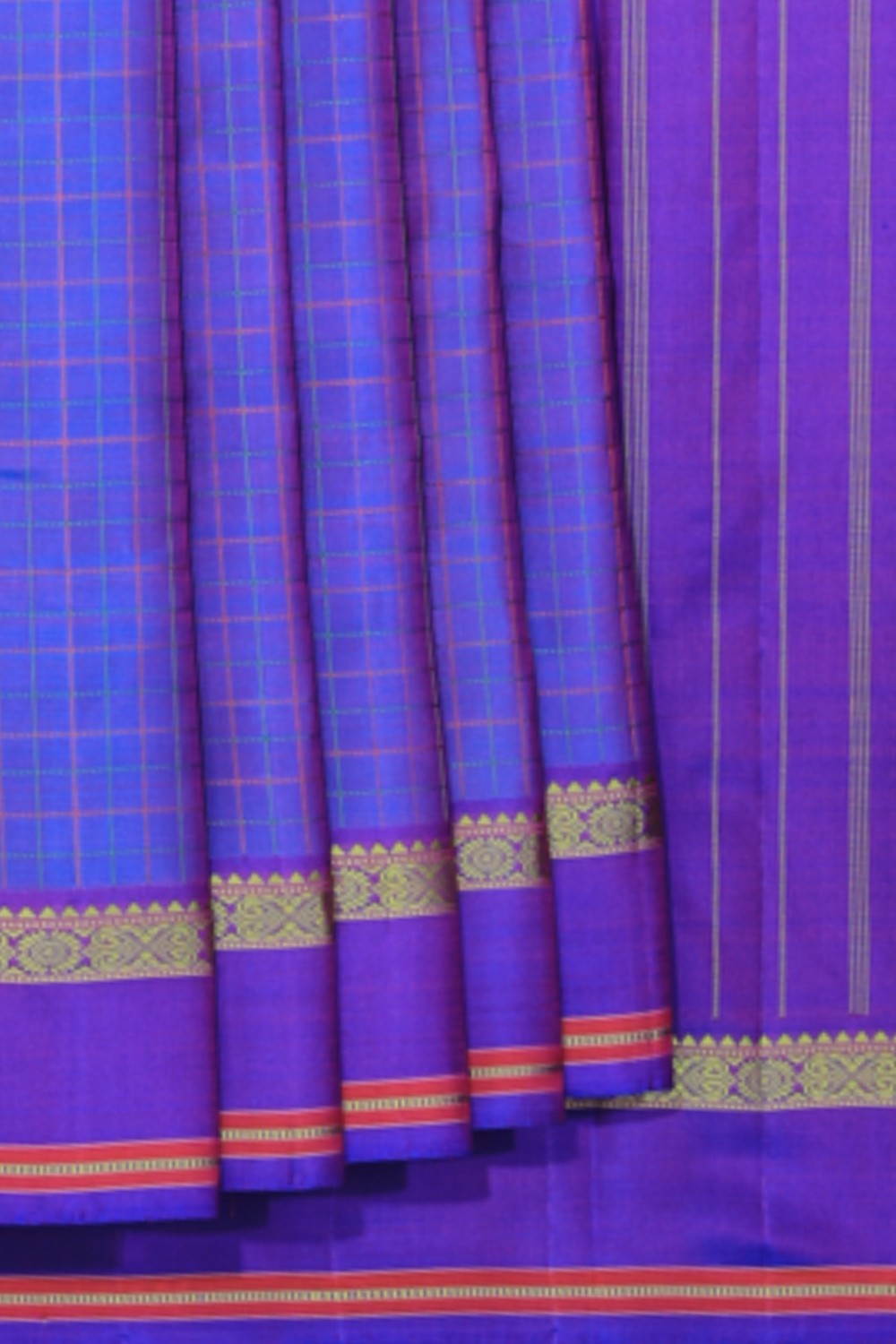 Collection of Arani Silk Blue Saree in a gallery layout