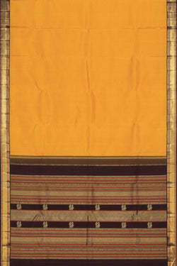 Collection of Arani Silk Yellow Saree in a gallery layout