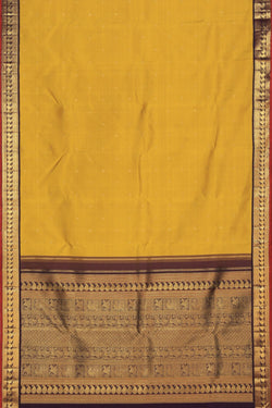 Collection of Arani Silk Fenugreek Green Saree in a gallery layout