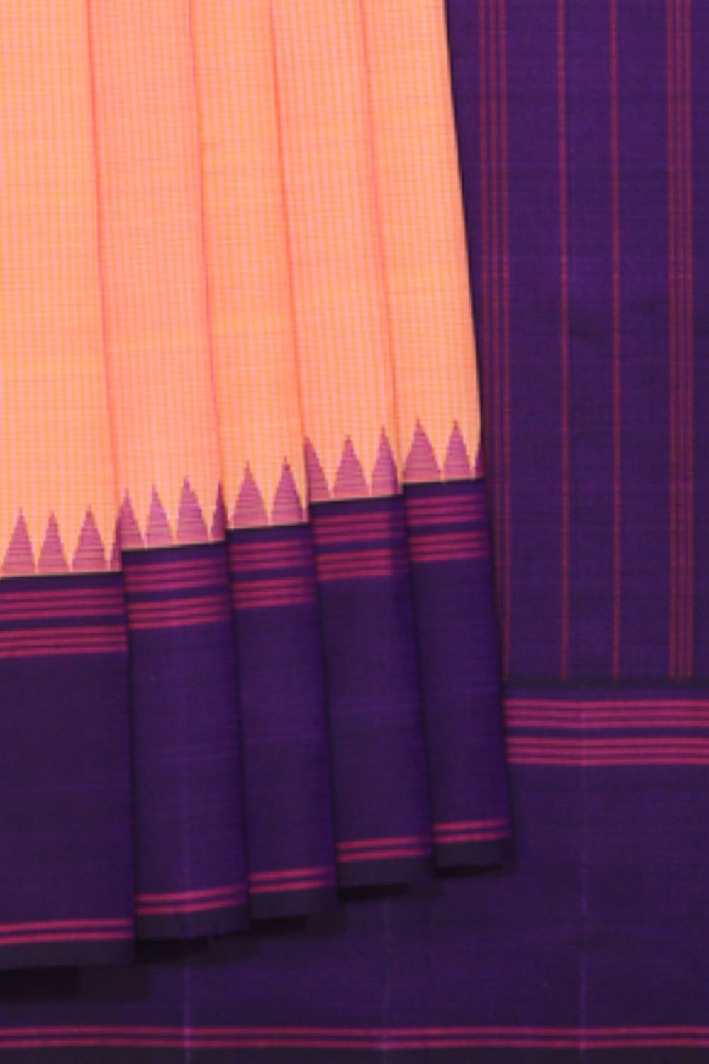 Collection of Arani Silk Peach Saree in a gallery layout