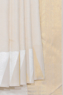 Collection of Arani Silk Off-White Saree in a gallery layout