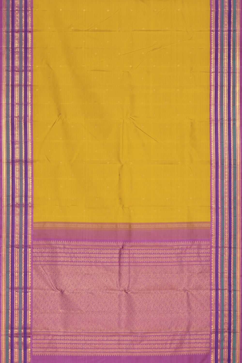 Kanchipuram Silk Yellow Saree