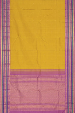 Image of Kanchipuram Silk Yellow Saree