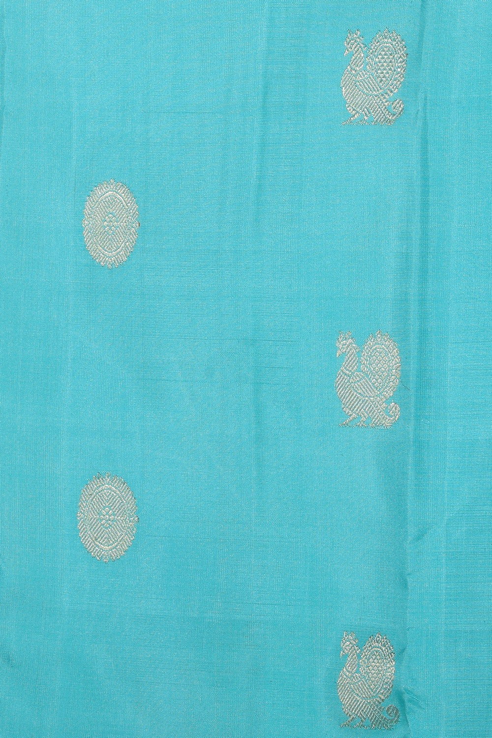 Kanchipuram Silk Turquoise-Blue Saree