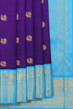 Image of Kanchipuram Silk Violet Saree