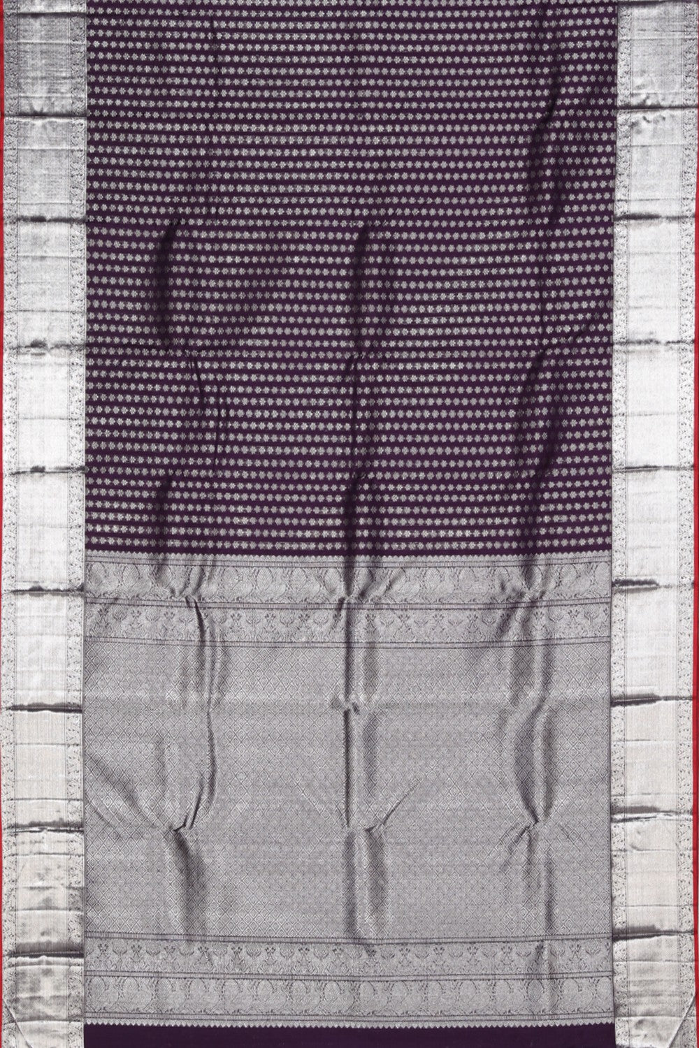 Collection of Kanjivaram Silk Brocade Violet Saree in a gallery layout