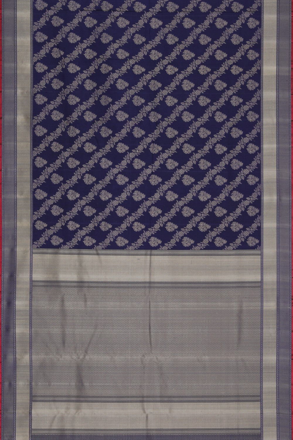 Image of Kanchipuram Silk Navy Blue Saree