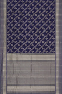 Collection of Kanchipuram Silk Navy Blue Saree in a gallery layout