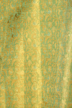 Collection of Kanchipuram Silk Tissue Brocade Green Saree in a gallery layout