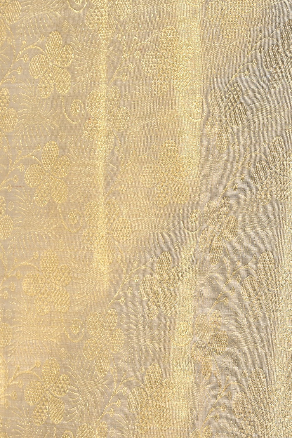 Collection of Kanchipuram Silk Tissue Brocade Gold Saree in a gallery layout