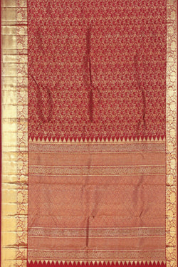 Collection of Kanjivaram Silk Brocade Maroon Saree in a gallery layout