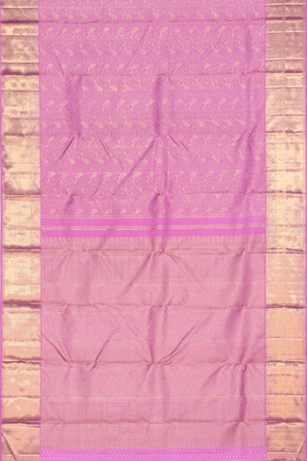 Image of Kanjivaram Silk Brocade Pink Saree