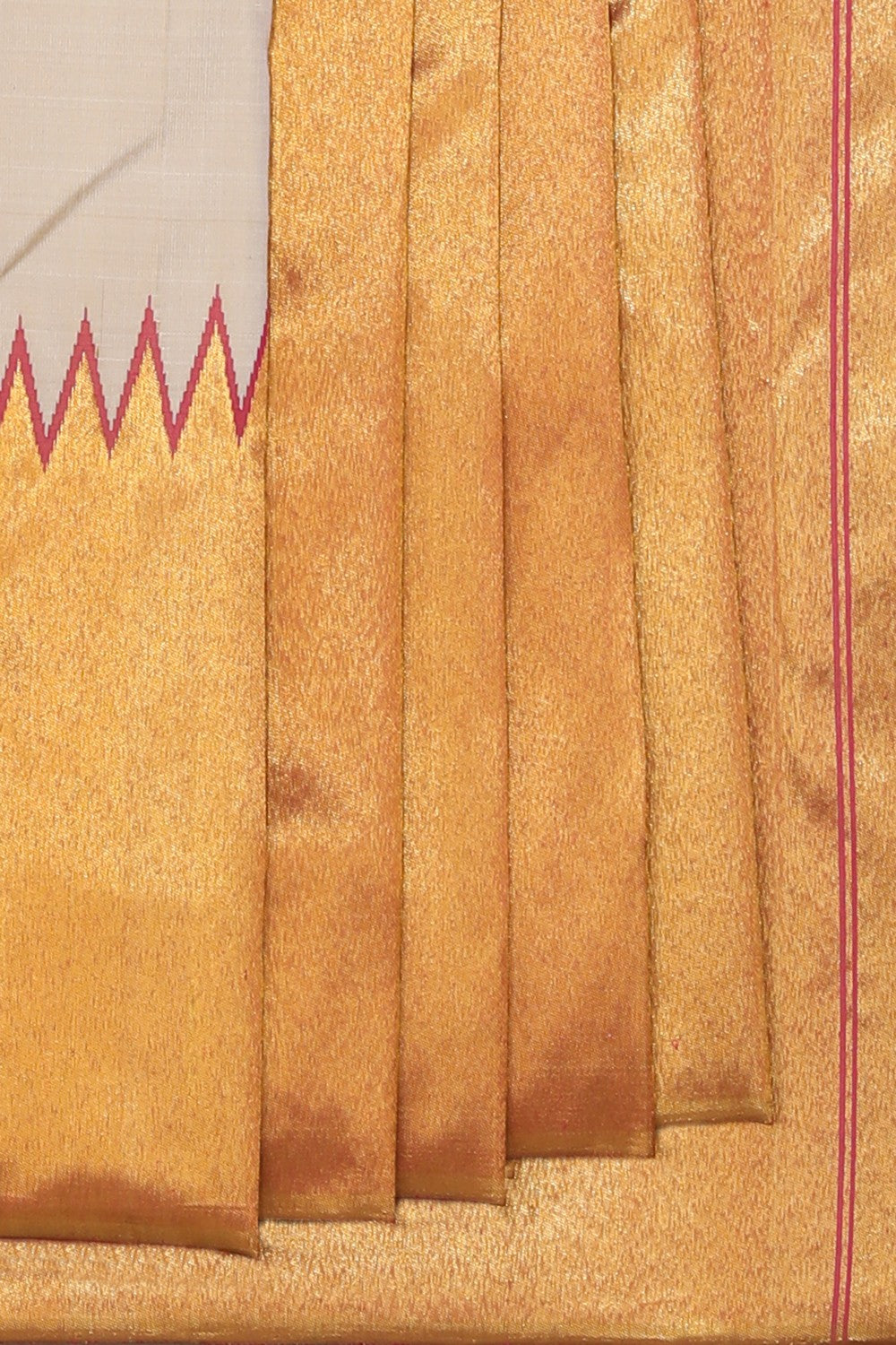 Collection of Arani Silk Off-White Saree in a gallery layout