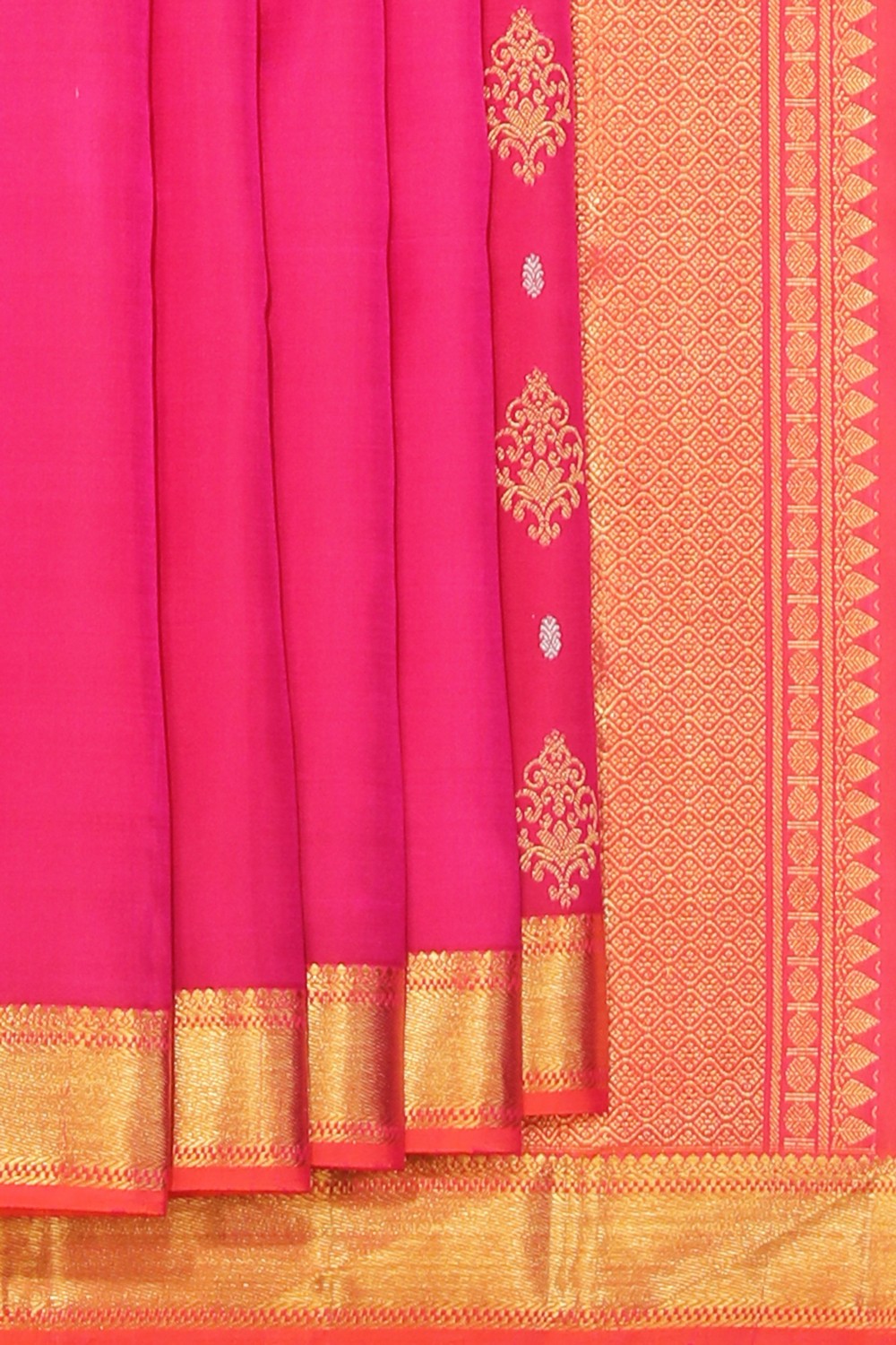 Collection of Arani Silk Pink Saree in a gallery layout