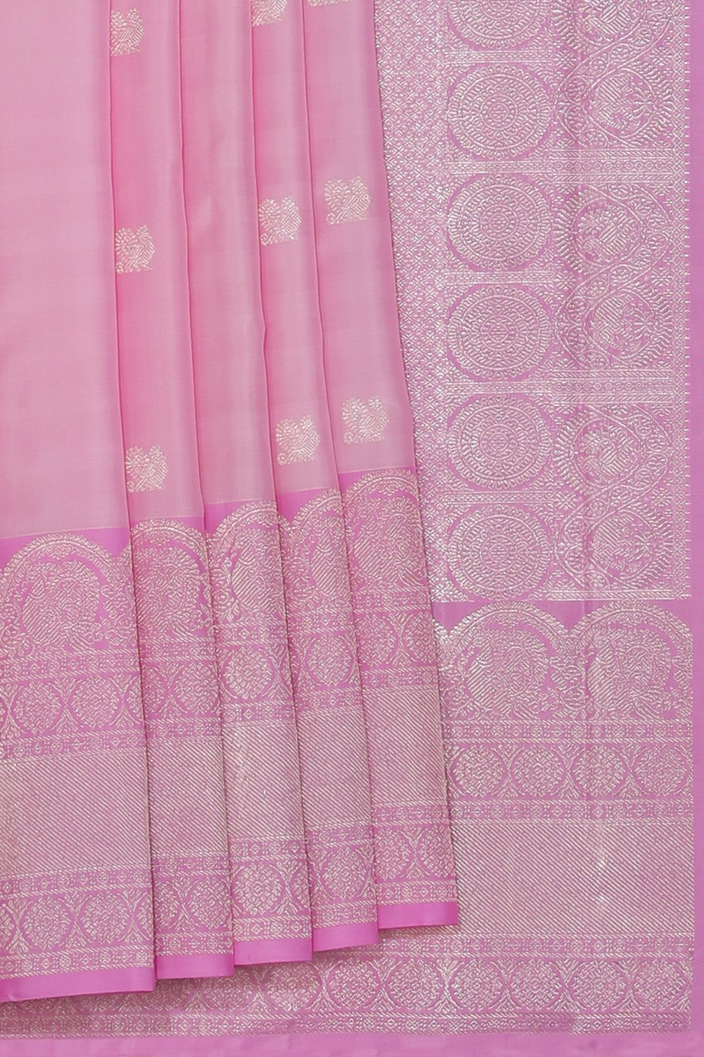 Collection of Arani Silk Pink Saree in a gallery layout