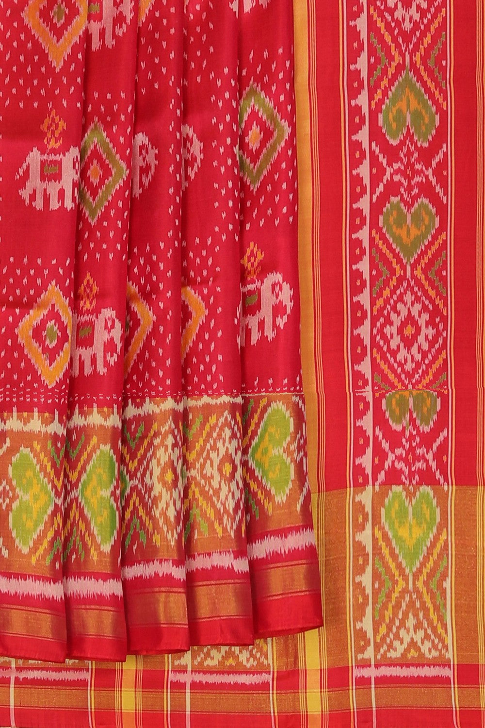 Rajkot Patola Coral Red Saree