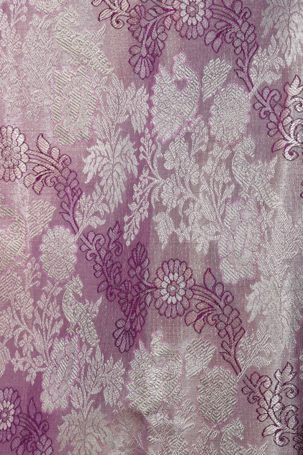 Collection of Kanchipattu Tissue Brocade Purple Saree in a gallery layout