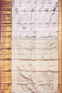 Collection of Kanchipattu Tissue Brocade Purple Saree in a gallery layout