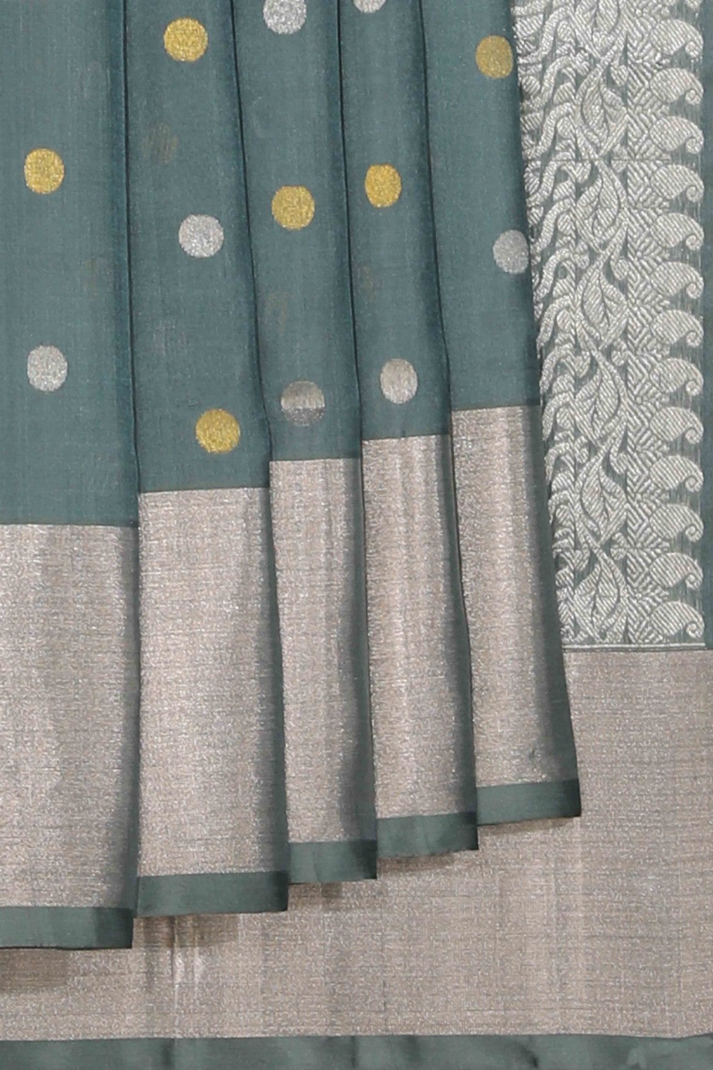 Collection of Venkatagiri Silk Military Green Saree in a gallery layout