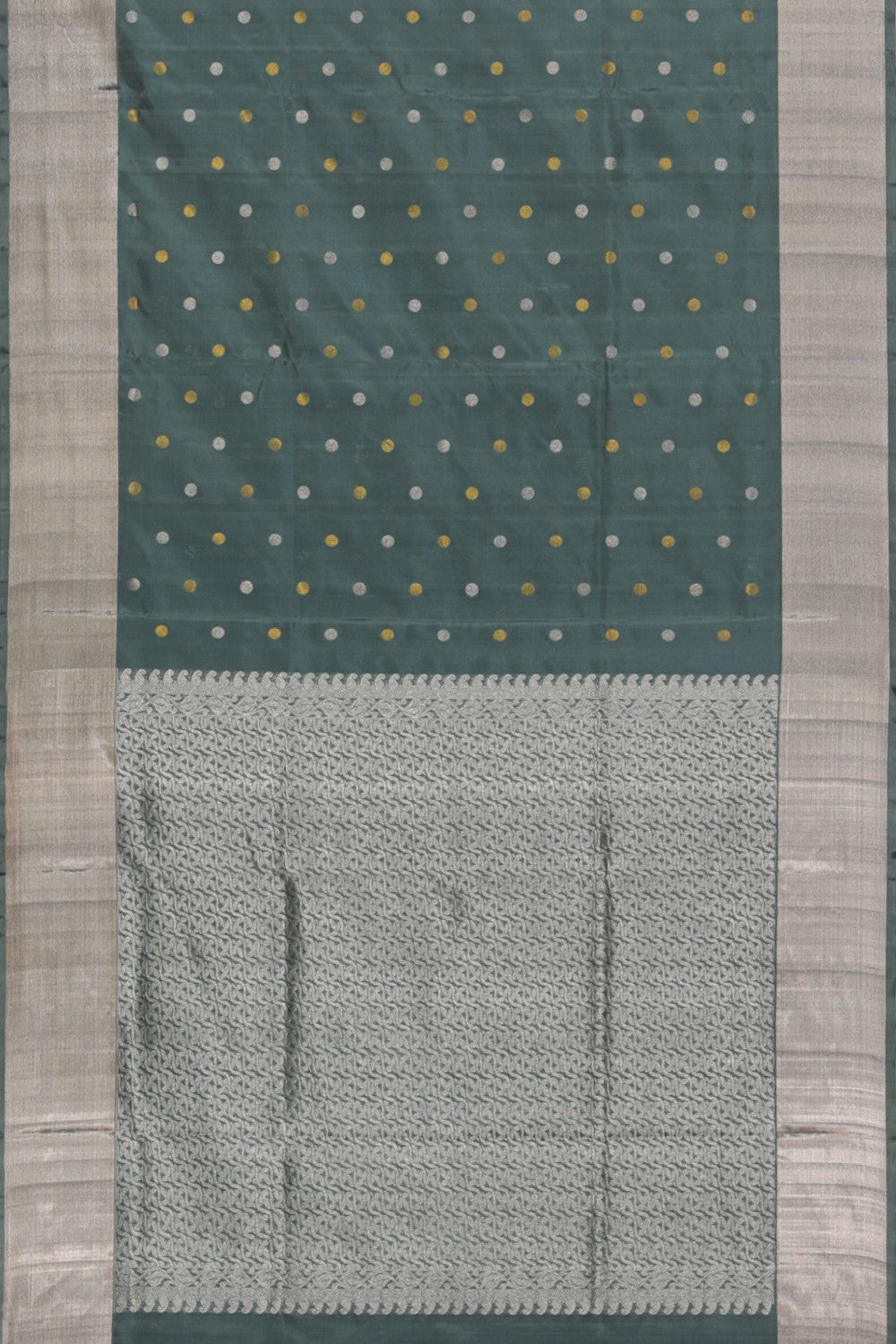 Collection of Venkatagiri Silk Military Green Saree in a gallery layout