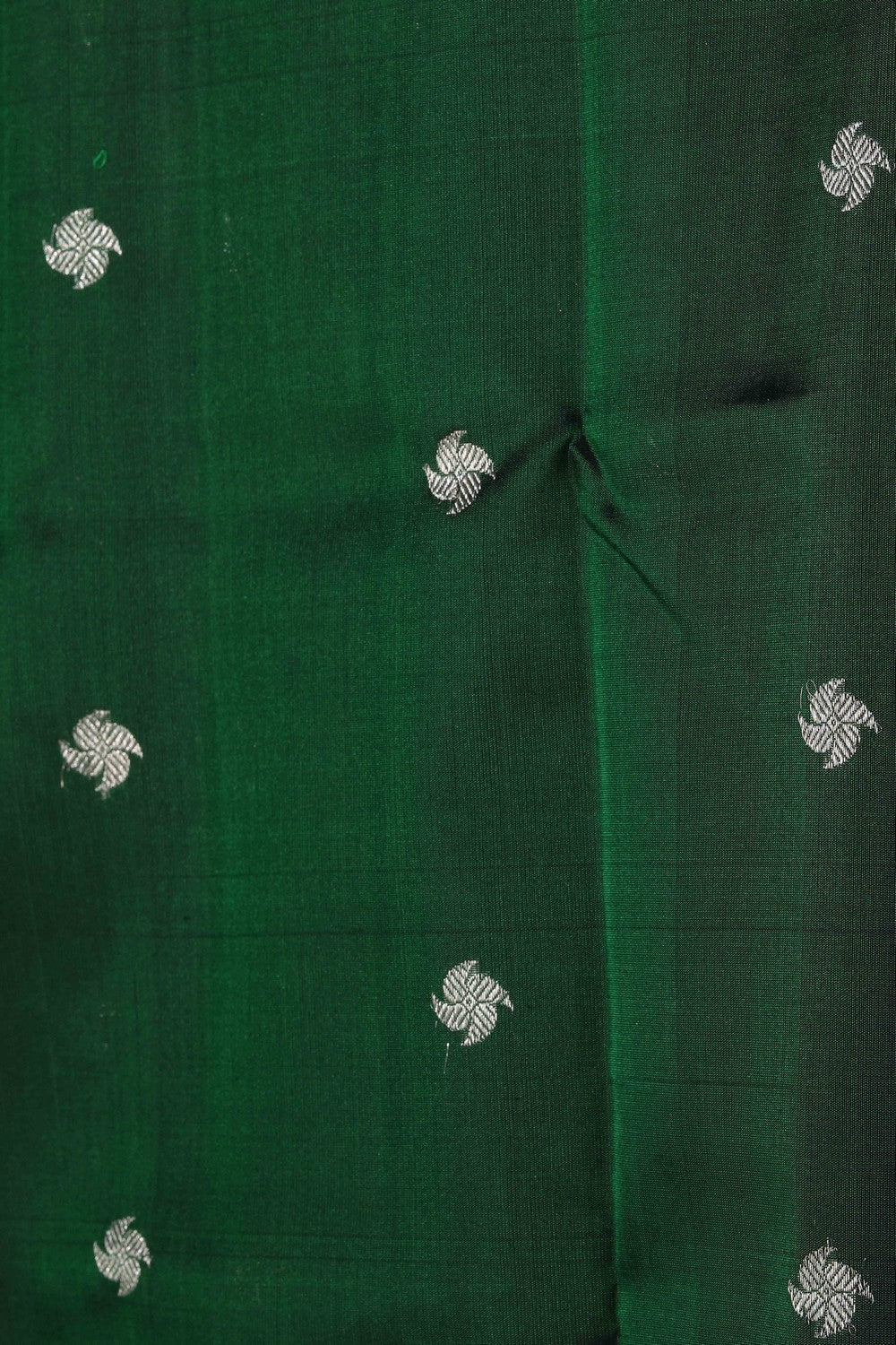 Collection of Venkatagiri Silk Bottle Green Saree in a gallery layout