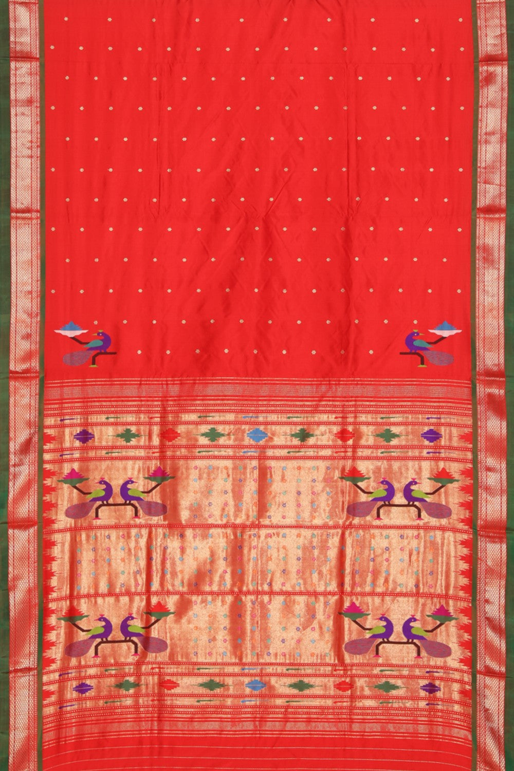 Paithani Silk Red Saree