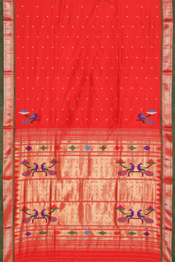 Image of Paithani Silk Red Saree