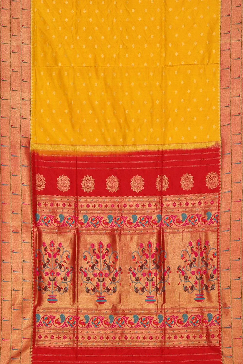 Paithani Silk Yellow Saree