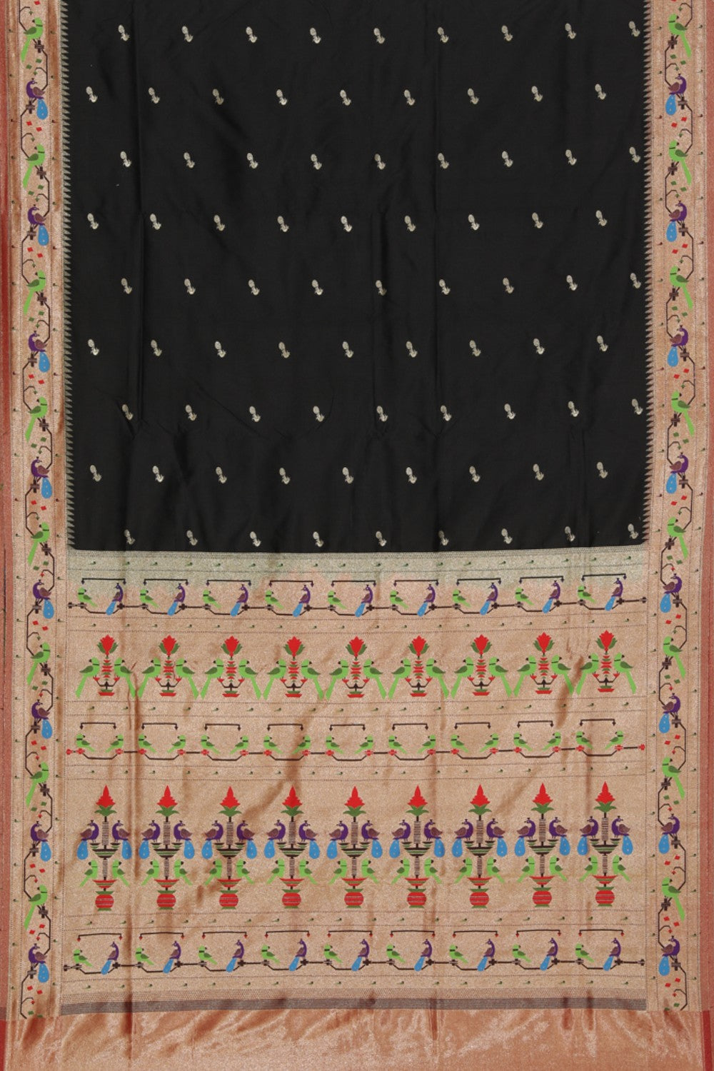 Collection of Paithani Silk Black Saree in a gallery layout