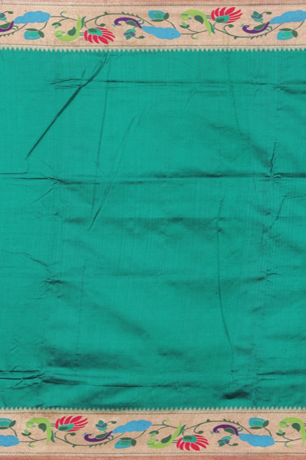 Paithani Silk Teal Green Saree