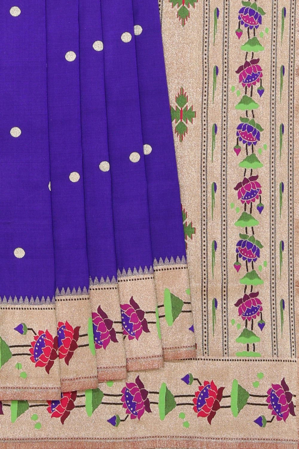 Collection of Paithani Silk Orchid-Purple Saree in a gallery layout