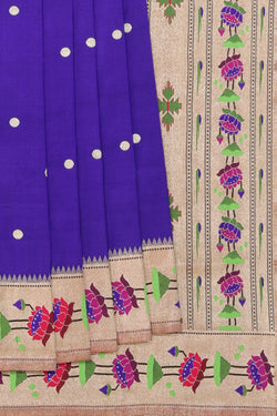 Collection of Paithani Silk Orchid-Purple Saree in a gallery layout