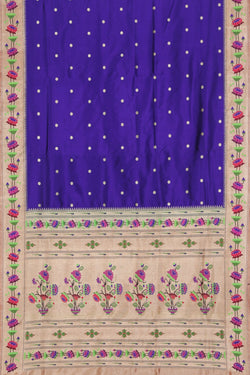 Collection of Paithani Silk Orchid-Purple Saree in a gallery layout