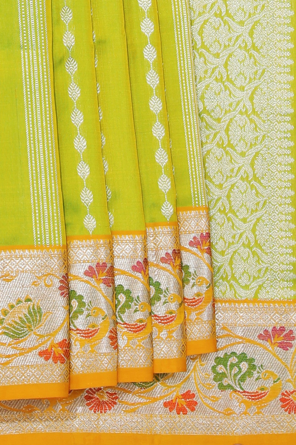 Collection of Venkatagiri Silk Green Saree in a gallery layout