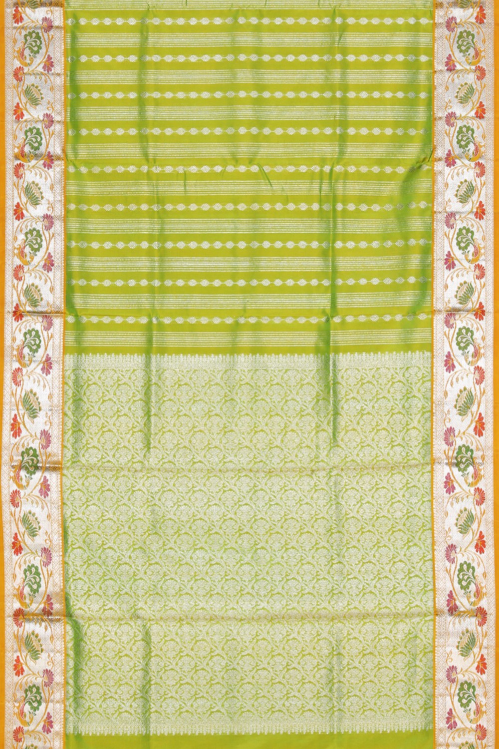 Collection of Venkatagiri Silk Green Saree in a gallery layout