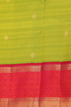 Collection of Kanjivaram Silk Green Saree in a gallery layout