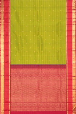 Collection of Kanjivaram Silk Green Saree in a gallery layout