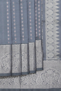 Collection of Venkatagiri Silk Grey Saree in a gallery layout