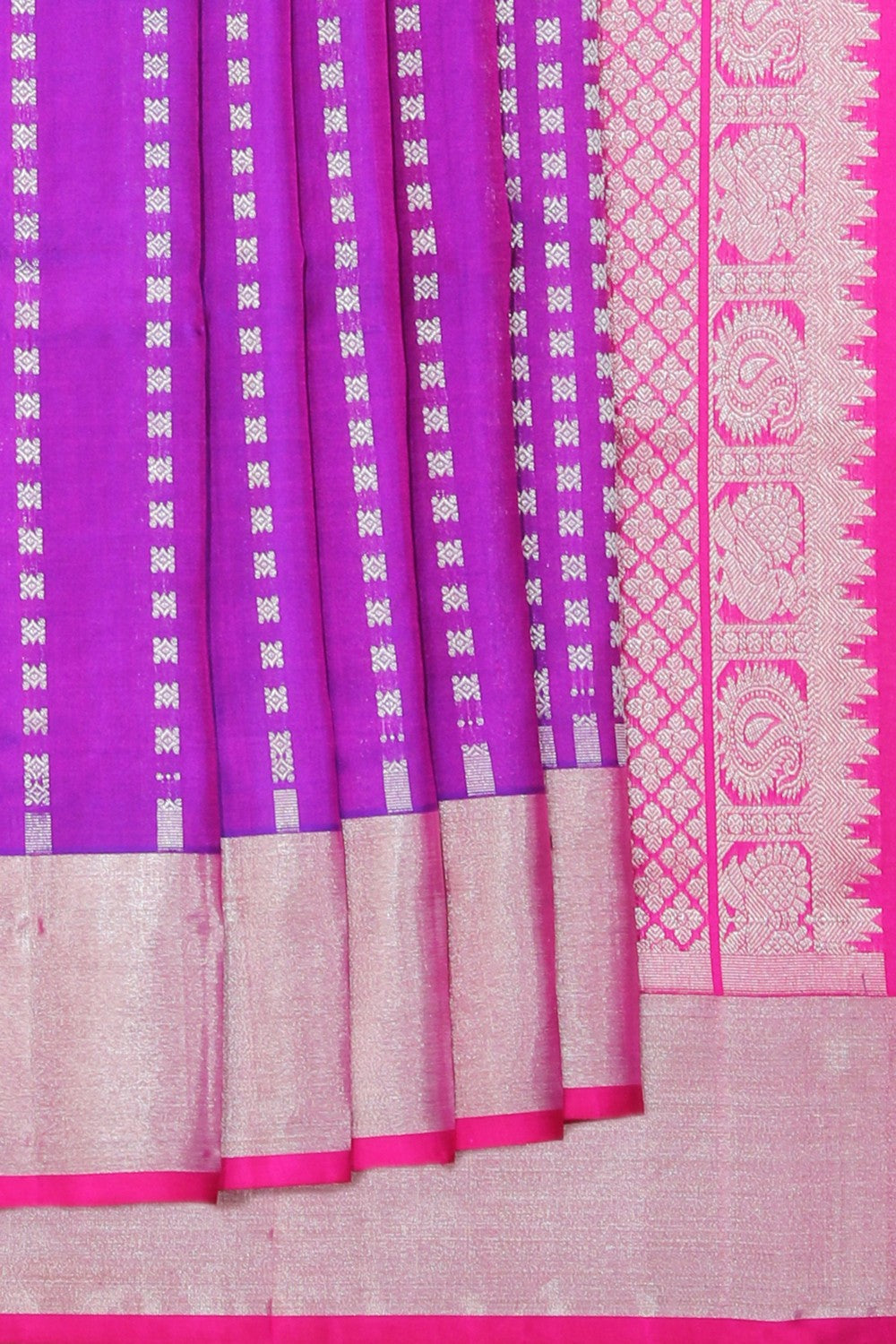 Collection of Venkatagiri Silk Purple Saree in a gallery layout