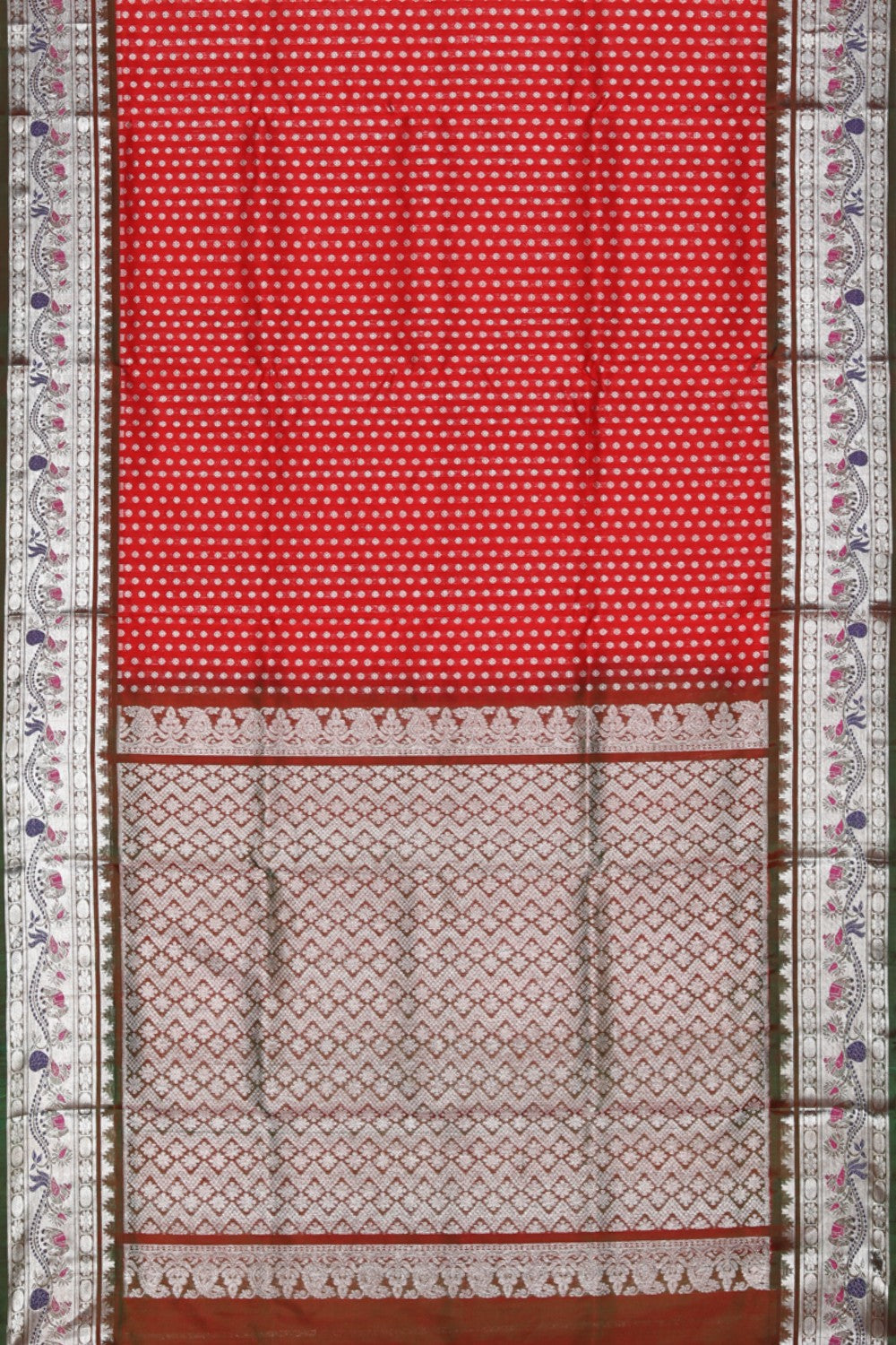 Collection of Venkatagiri Silk Red Saree in a gallery layout