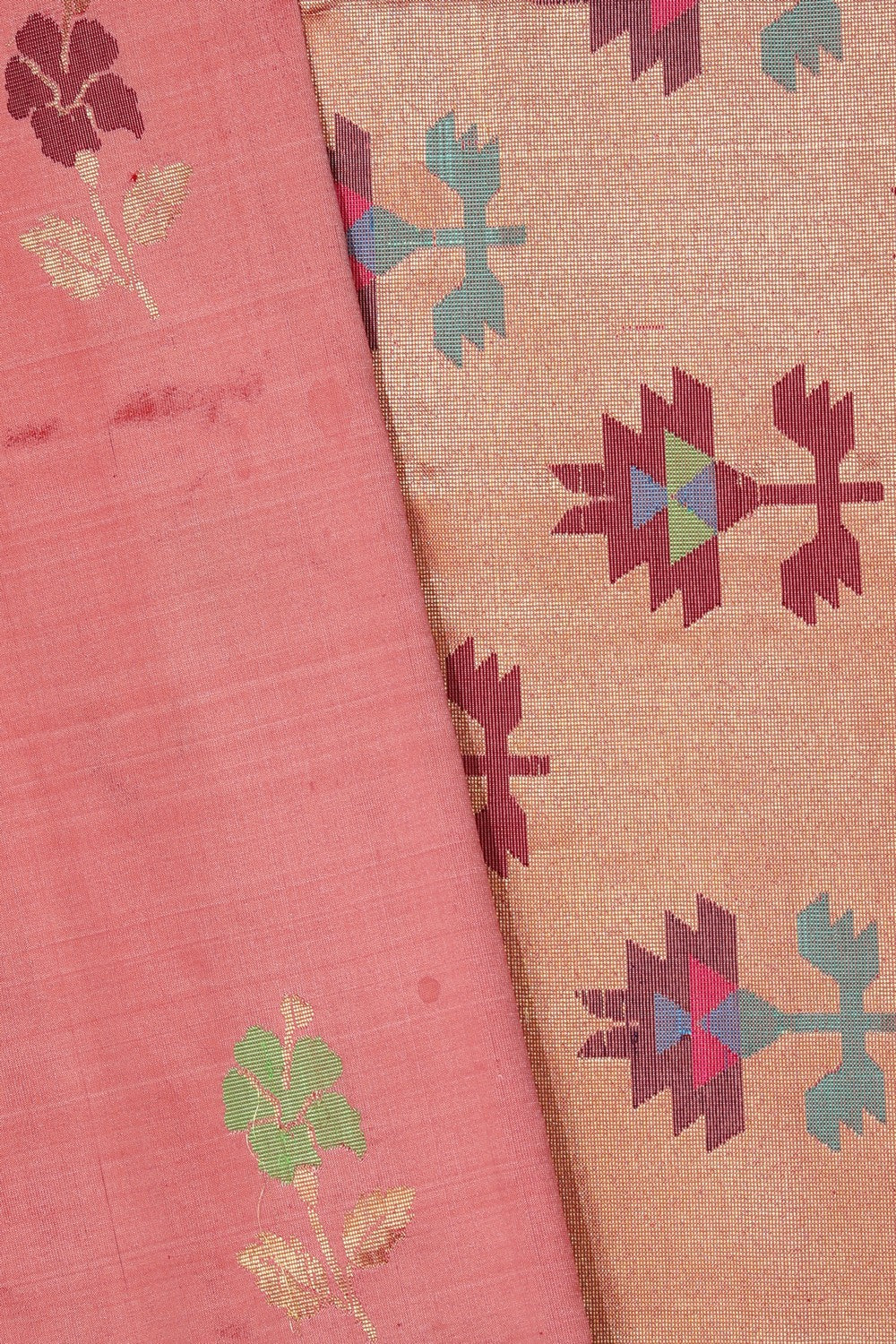 Collection of Paithani A Beautiful Onion-Pink Saree in a gallery layout