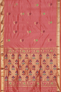 Collection of Paithani A Beautiful Onion-Pink Saree in a gallery layout