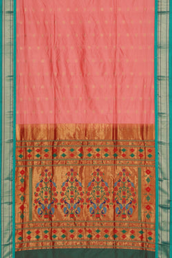 Collection of Paithani A Beautiful Coral Pink Saree in a gallery layout