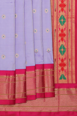 Collection of Paithani A Beautiful Lavender-Purple Saree in a gallery layout