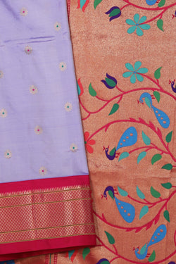 Collection of Paithani A Beautiful Lavender-Purple Saree in a gallery layout