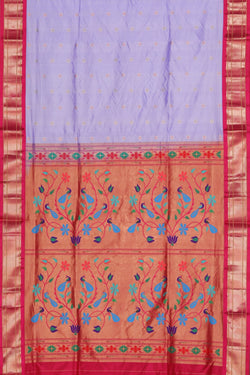 Collection of Paithani A Beautiful Lavender-Purple Saree in a gallery layout