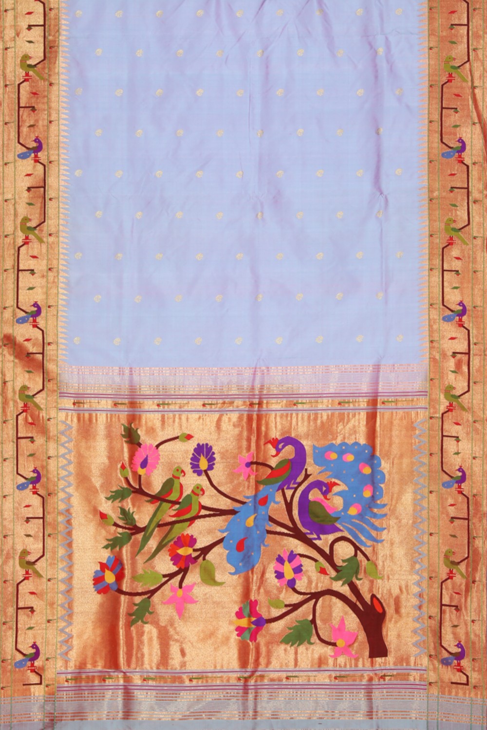 Collection of Paithani A Beautiful Lavender-Purple Saree in a gallery layout