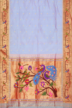 Collection of Paithani A Beautiful Lavender-Purple Saree in a gallery layout